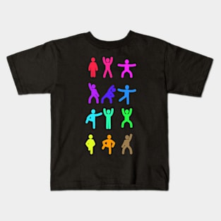Sports Stickman Rainbow Kids T-Shirt